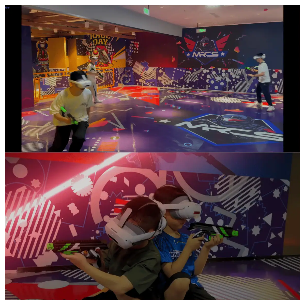 Player immersed in MRCS Battle Arena VR experience 2